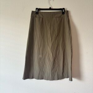 Banana Republic Khaki Olive Green Midi Skirt stretch